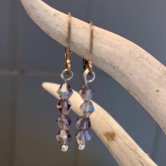🌿 Crystal amethyst Earrings - Picture 2 of 4
